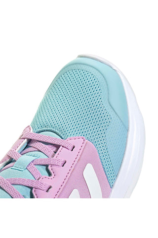 Hellblaue Laufschuhe mit lila Details aus atmungsaktivem Mesh Adidas Tensaur Run 3.0 J