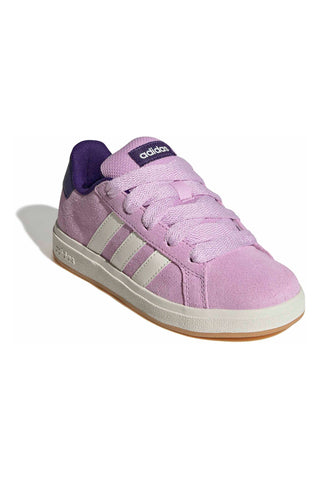 Lila Sneakers aus Wildleder mit weißen Streifen Adidas Grand Court 00s K