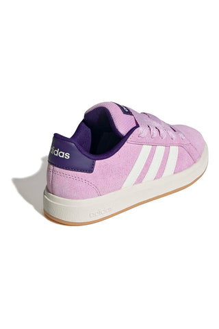 Lila Sneakers aus Wildleder mit weißen Streifen Adidas Grand Court 00s K
