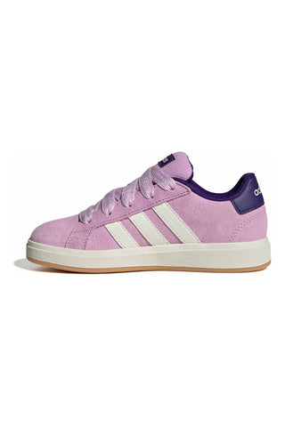 Lila Sneakers aus Wildleder mit weißen Streifen Adidas Grand Court 00s K