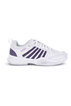Weiße Tennisschuhe mit lila Einsätzen K-swiss Court Express 2 Clay