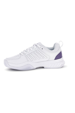 Weiße Tennisschuhe mit lila Einsätzen K-swiss Court Express 2 Clay