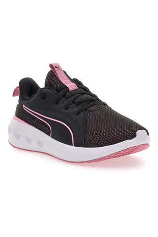 Puma Softride Carson Laufschuhe in Schwarz mit pinkfarbenen Details und gepolsterter Sohle