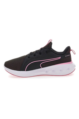 Puma Softride Carson Laufschuhe in Schwarz mit pinkfarbenen Details und gepolsterter Sohle