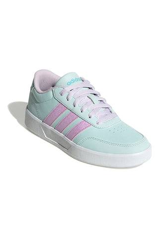 Pastellblaue Sneaker mit lila Details Adidas Breaknet 3 J