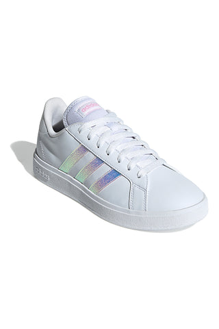 Adidas Grand Court Base 2.0 Sneaker in Weiß mit schillernden Details