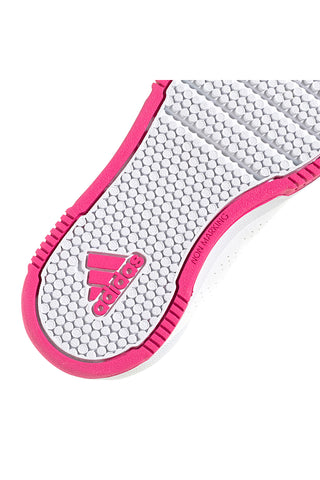 Adidas Tensaur Sport 2.0 CF K Sneaker in Weiß und Fuchsia mit Klettverschluss