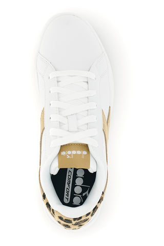 Weiße Sneaker mit Animal-Print-Einsatz: Diadora Wing Animalier WN
