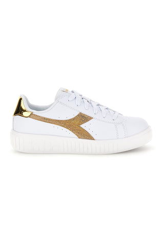 Sneakers bianche con logo dorato Diadora Game Step Disco Gs
