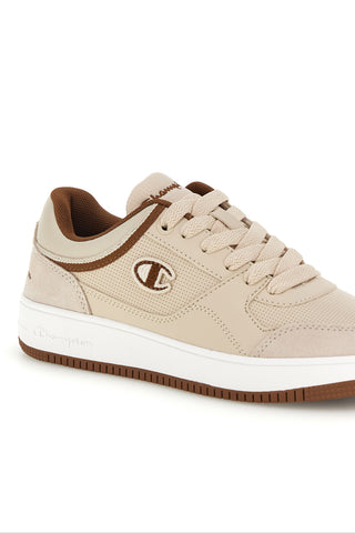 Beigefarbene Sneaker mit braunen Details Champion RD18 Low S