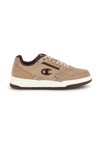 Beigefarbene Sneaker mit Python-Print-Einsätzen Champion RD18 Heritage Snakesnik