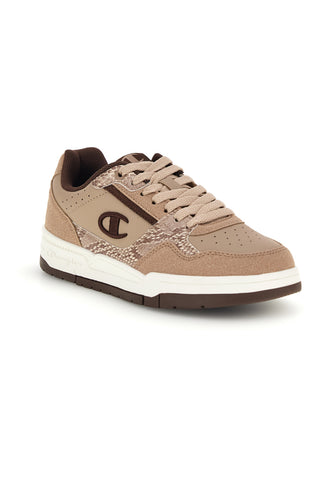 Beigefarbene Sneaker mit Python-Print-Einsätzen Champion RD18 Heritage Snakesnik
