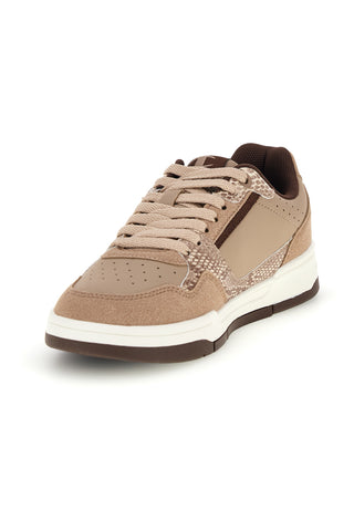 Beigefarbene Sneaker mit Python-Print-Einsätzen Champion RD18 Heritage Snakesnik