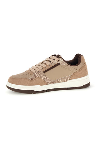 Beigefarbene Sneaker mit Python-Print-Einsätzen Champion RD18 Heritage Snakesnik