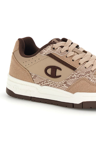Beigefarbene Sneaker mit Python-Print-Einsätzen Champion RD18 Heritage Snakesnik