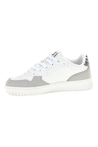 Weiße Sneaker mit grauen Einsätzen und Zebra-Muster Champion RS25 Exotic