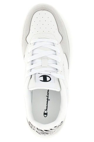 Weiße Sneaker mit grauen Einsätzen und Zebra-Muster Champion RS25 Exotic