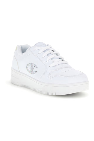 Weiße Platform-Sneaker mit Glitzer Champion RD18 Platform Glitter G Gs
