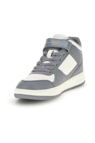Graue und weiße High-Top-Sneaker mit Klettverschluss Champion RD18 Mid G GS