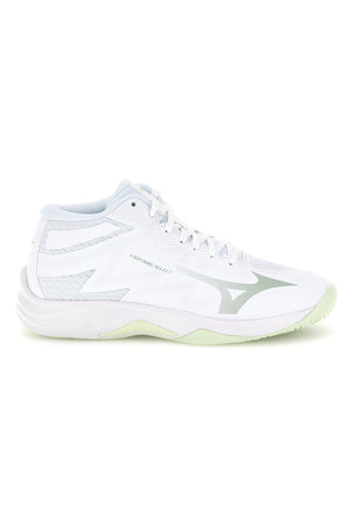 Scarpe da pallavolo bianche a collo alto con tomaia in mesh Mizuno Lightning Select Mid