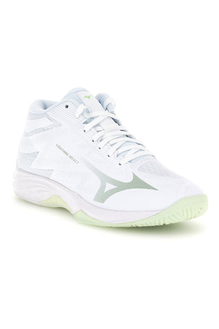 Scarpe da pallavolo bianche a collo alto con tomaia in mesh Mizuno Lightning Select Mid