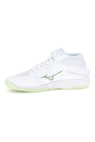 Scarpe da pallavolo bianche a collo alto con tomaia in mesh Mizuno Lightning Select Mid