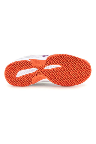 Scarpe da tennis bianche con dettagli viola e arancioni Mizuno Break Shot 5 CC