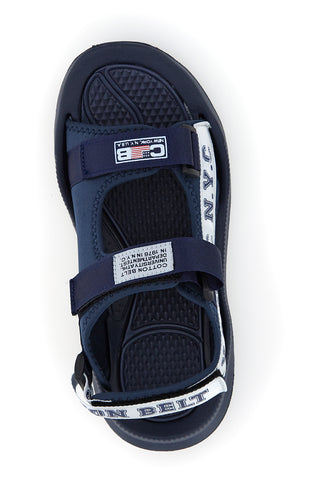 Offside-blaue Sandalen mit Baumwollgürtel