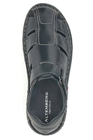 Schwarze Fischersandalen mit Träne Altemberg 2401