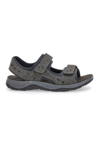 Graue Sandalen mit Rissen und Lederinnensohle Inblu 08 To