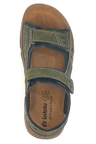 Sandali Verdi Con Strappi e Plantare In Pelle Inblu 08 To