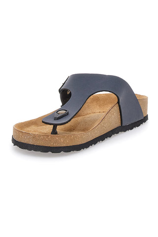 Ciabatte Blu Infradito Con Sottopiede In Vera Pelle Inblu 11 Nu