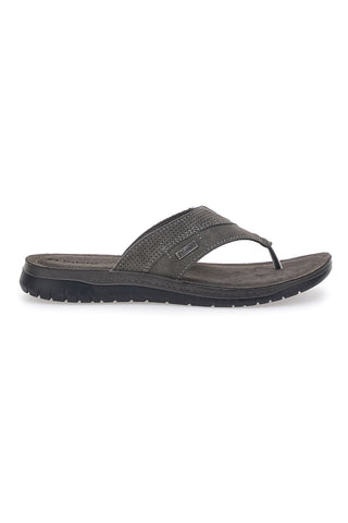 Graue Flip-Flops mit Echtleder-Innensohle Inblu 14 ID