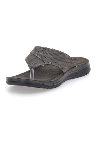 Ciabatte Grigie Infradito Con Sottopiede In Vera Pelle Inblu 14 ID