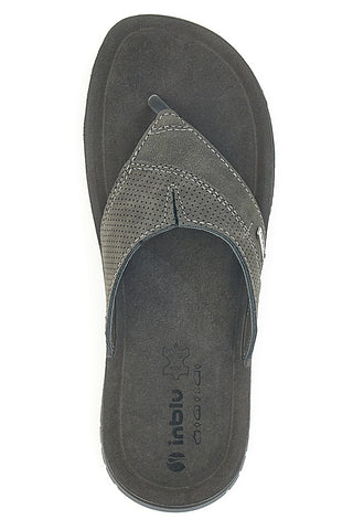 Ciabatte Grigie Infradito Con Sottopiede In Vera Pelle Inblu 14 ID