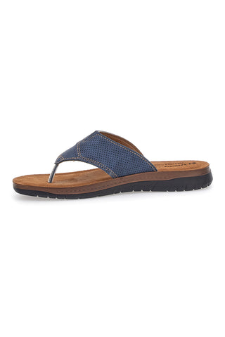 Ciabatte Jeans Infradito Con Sottopiede In Pelle Inblu 14 ID