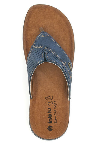 Ciabatte Jeans Infradito Con Sottopiede In Pelle Inblu 14 ID