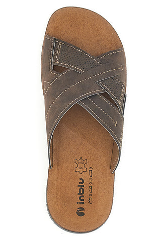 Ciabatte Marroni Con Plantare in Vera Pelle Inblu 15 ID