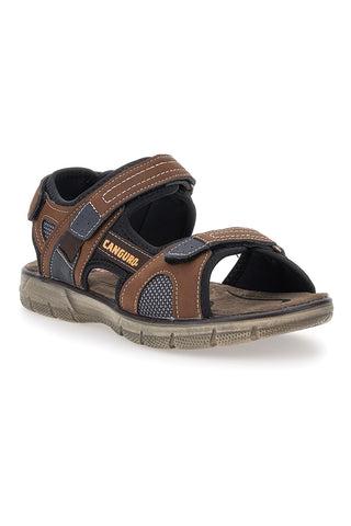 Braune Sandalen mit Klettverschluss Canguro 1015