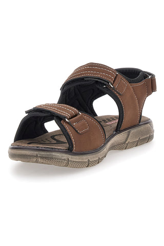 Braune Sandalen mit Klettverschluss Canguro 1015