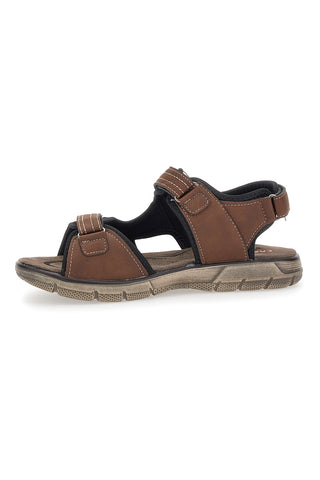 Braune Sandalen mit Klettverschluss Canguro 1015
