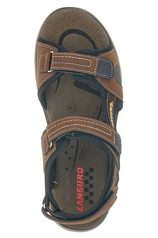 Braune Sandalen mit Klettverschluss Canguro 1015