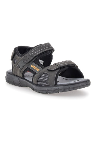 Graue Sandalen mit Klettverschluss Canguro 1015