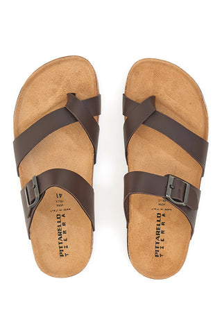 Braune Hausschuhe, hergestellt in Italien, mit Flip-Flops Pittarello Tierra 335311