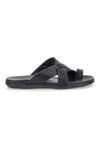 Schwarze Hausschuhe mit Flip-Flops und gekreuzten Bändern Jerpoint 8102
