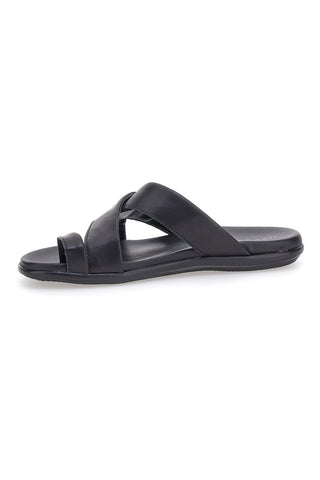 Schwarze Hausschuhe mit Flip-Flops und gekreuzten Bändern Jerpoint 8102