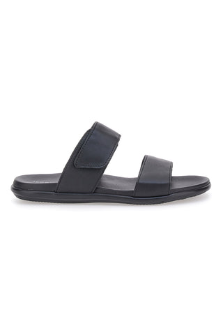 Schwarze Hausschuhe mit verstellbarem Band Jerpoint 9106