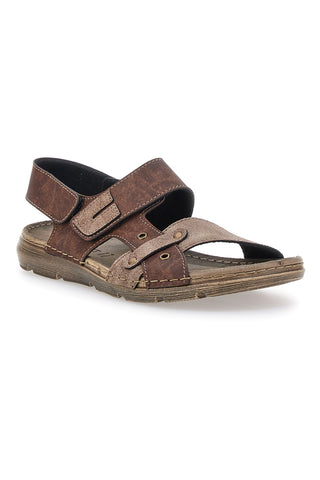 Braune Sandalen mit Klettverschluss und verstellbarem Band Jerpoint 8018