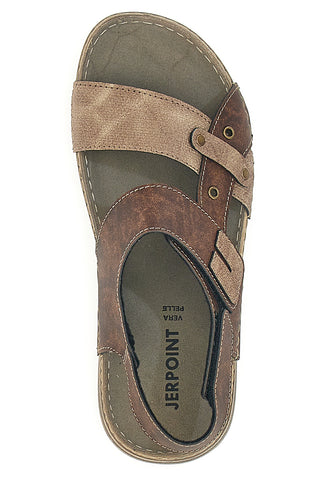 Braune Sandalen mit Klettverschluss und verstellbarem Band Jerpoint 8018