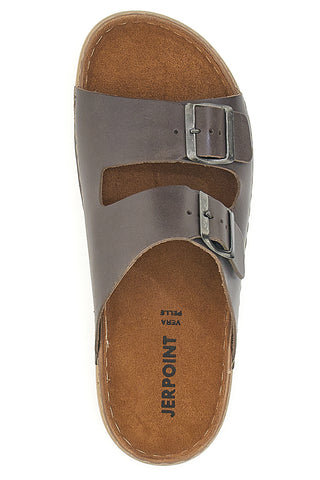 Braune Echtleder-Hausschuhe für Herren Jerpoint 9303